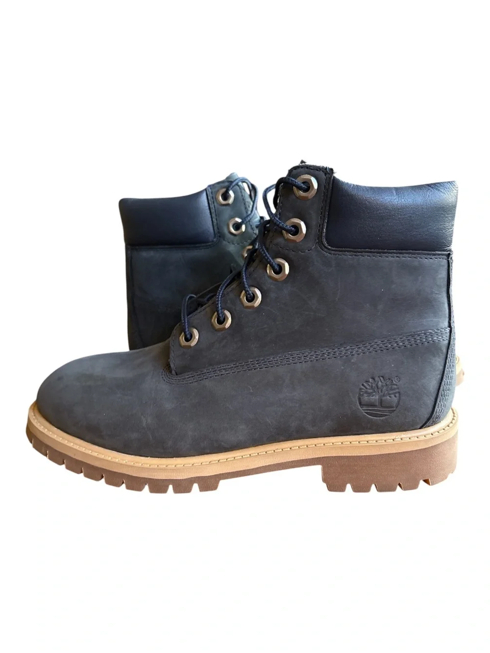 TIMBERLAND JUNIOR 6-INCH PREMIUM WATERPROOF BOOT NAVY BLUE NWOT SZ 4.5